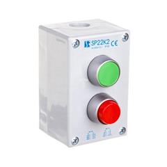 Kaseta sterownicza 1-otworowa czerwony 1R szara IP65 2x membrana M20 SP22K2\02-2