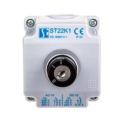 Kaseta sterownicza 1-otworowa przełącznik I-II kluczyk 1Z szara ST22K1\07-1