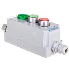 Kaseta sterownicza 3-otworowa zielony/czerwony/lampka zielona 230V IP65 1x membrana M20 szara ST22K3\06-2