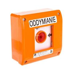 Przycisk oddymianie natynkowy 0Z 2R pomarańczowy z młotkiem OD1-W01-A-02-230VAC-M