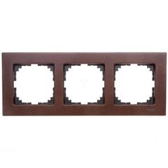 Merten System M Ramka potrójna drewno orzech włoski MTN4053-3473