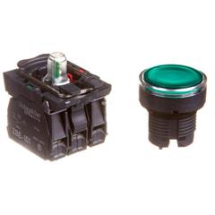Przycisk sterowniczy 22mm zielony 1Z 1R z samopowrotem Z podświetleniem XB5AW33B5