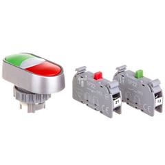 Przycisk sterowniczy podeójny 22mm czerwony/zielony 2Z 2R z samopowrotem SP22-2KL-22\Z/C