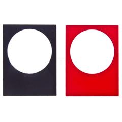 Tabliczka opisowa 30x40mm czarna/czerwona 22mm prostokatna ZB2BY2101