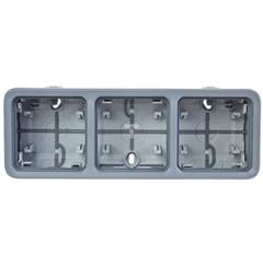 PLEXO55 Puszka natynkowa potrójna pozioma szara 069680