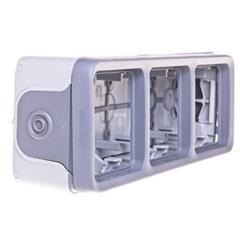 PLEXO55 Puszka natynkowa potrójna pionowa szara 069679