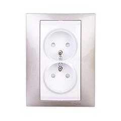 Unica Plus Gniazdo podwójne terra manganowa z/u 16A IP20 MGU63.069.824