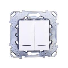 Unica Plus Łącznik podwójny jednobiegunowy z podświetleniem biel polarna IP20 MGU50.0101.18NZ