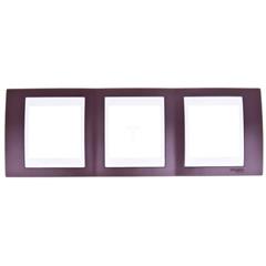 Unica Plus Ramka potrójna róż indyjski pozioma MGU6.006.872