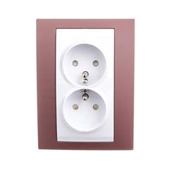 Unica Plus Gniazdo podwójne róż wrzosowy z/u 16A IP20 MGU63.069.876