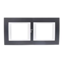 Unica Plus Ramka podwójna czerń mineralna pionowa MGU6.004V.877