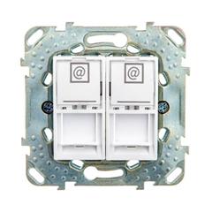 Unica Plus Gniazdo komputerowe podwójne 2xRJ45 biel polarna  MGU50.6161.18Z