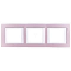 Unica Plus Ramka potrójna róż wrzosowy pionowa MGU6.006V.876