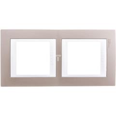 Unica Plus Ramka podwójna róż cynamonowy pionowa MGU6.004V.874