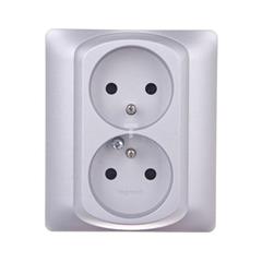 SISTENA LIFE Gniazdo podwójne z/u 16A IP20 metalic 771338