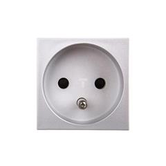 MOSAIC Gniazdo pojedyncze z/u 16A aluminium 079271