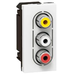 MOSAIC Gniazdo biały 3xRCA 078754