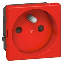 MOSAIC Gniazdo pojedyncze z/u 16A z blokadą czerwone 077341