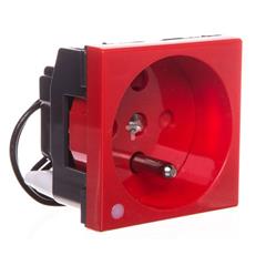 MOSAIC Gniazdo pojedyncze z/u 16A z blokadą czerwone 077115