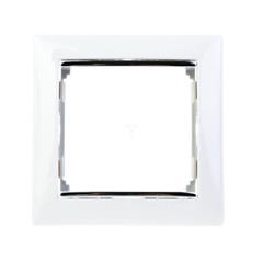 VALENA Ramka pojedyncza pozioma biała/srebro 770491