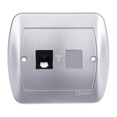 Simon Akord Gniazdo telefoniczne pojedyncze RJ11 aluminium metalizowane ATF1/26 WMAT-4310xx-D013
