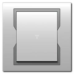 QUATTRO Łącznik pojedynczy biały + srebrny element zdobniczy IP20 1110-00