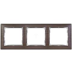 VALENA Ramka potrójna pozioma wenge/srebro 770373