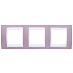 Unica Plus Ramka potrójna róż wrzosowy pozioma MGU6.006.876