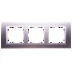 Simon 82 Ramka potrójna pozioma metalowa  aluminium/ ramka pośrednia aluminium mat 82937-33 TSI-82937-33