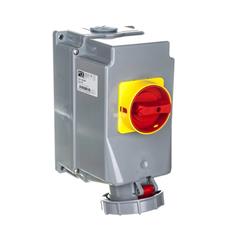 Zestaw instalacyjny z gniazdem 63A 5P (0-1) czerwony 135-6w