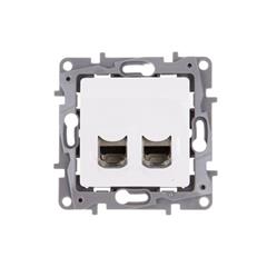 NILOE Gniazdo komputerowe podwójne RJ45 kat.6 STP białe 664776