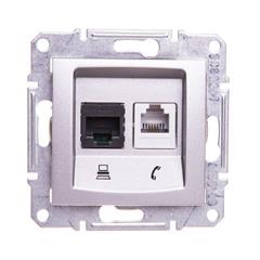 SEDNA Gniazdo teleinformatyczne aluminium SDN5200160