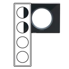 CELIANE Ramka poczwórna uniwersalna szklana czarny grafit 069304