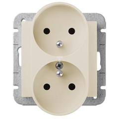 Sentia Gniazdo podwójne z/u 16A kremowe 1443-11