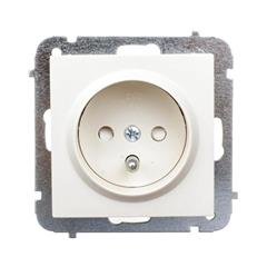 Sentia Gniazdo pojedyncze z/u 16A z przesłonami kremowe 1434-11