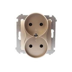 Simon 54 Gniazdo podwójne b/u 16A IP20 złoty mat DG2MZ.01/44 WMDW-00200M-044