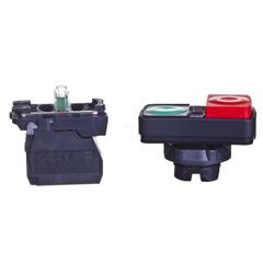 Przycisk sterowniczy podwójny 22mm czerwony/zielony 1Z 1R z samopowrotem z podświetleniem XB5AW73731M5