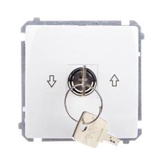 Simon Basic Łącznik żaluzjowy z kluczem trzypozycyjny ,I-0-II, biały BMWZK.01/11 WMUL-0K04xx-1011