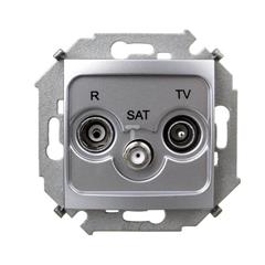 Simon 15 Gniazdo antenowe RTV/SAT końcowe aluminium metalizowane 1591466-026 WS15-1591466-026