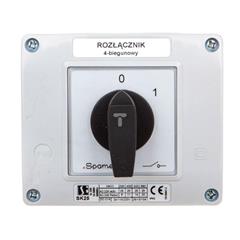 Łącznik krzywkowy 0-1 32A 4P w obudowie SK25-2.8210\OB13