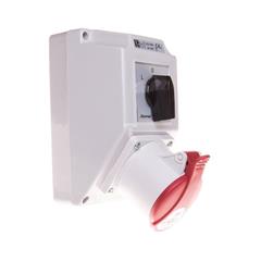 Zestaw instalacyjny z gniazdem 32A 5P (L-0-P) czerwony ZI02\R461