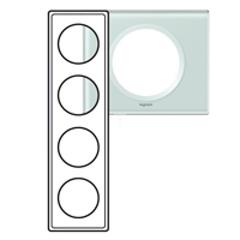 CELIANE Ramka poczwórna uniwersalna szklana kaolin 069314