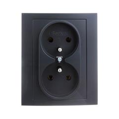 Berker/B.Kwadrat Gniazdo podwójne z/u 16A IP20 antracyt 5361838986