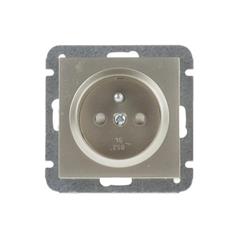 Sentia Gniazdo pojedyncze z/u 16A z przesłonami satyna połysk 1434-57