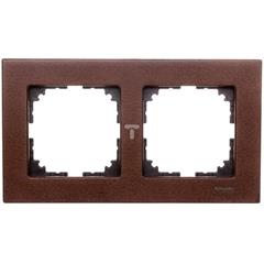 Merten System M Ramka podwójna drewno orzech włoski MTN4052-3473