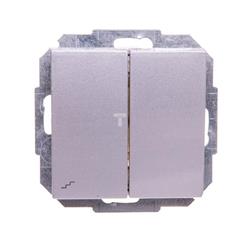 Sentia Łącznik schodowy 10A podwójny srebrny połysk 1418-56