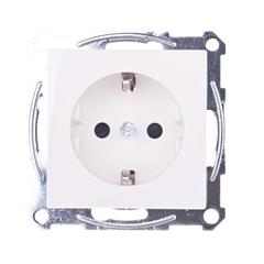 Merten System M Gniazdo pojedyncze Schuko 16A IP20 z ochroną styków biel polarna MTN2400-0319