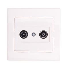 Anya Gniazdo RTV przelotowe kremowe AYA3300123