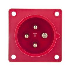 Wtyczka odbiornikowa tablicowa 4P 16A 400V czerwona IP44 614-6