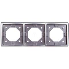 Simon Basic Standard Ramka hermetyczna potrójna uniwersalna IP44 stal inox BMR3B/21 WMYZ-04321x-J013